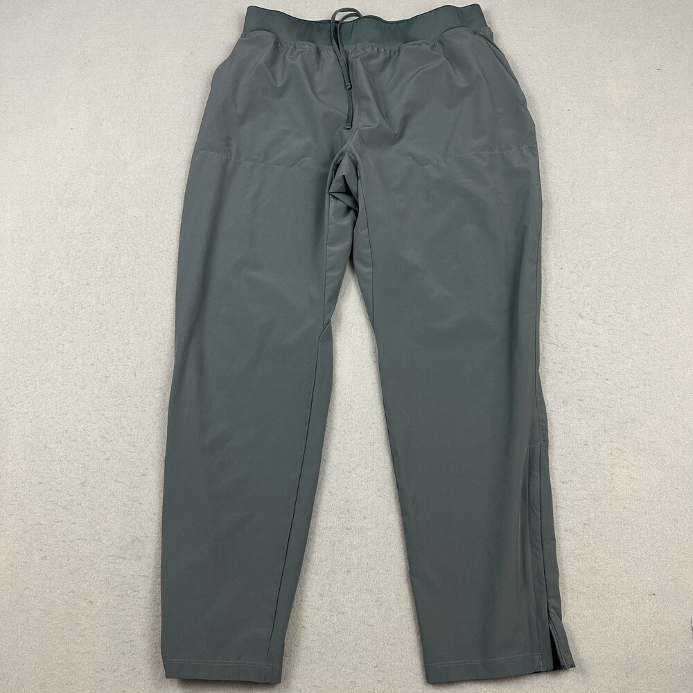 Under Armour Pants Men Extra Large Gray Solid Fitted Zip Leg Windbreaker XL